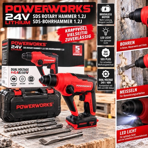 Powerworks 24v akku bohrhammer - powerworks, akku-bohrhammer